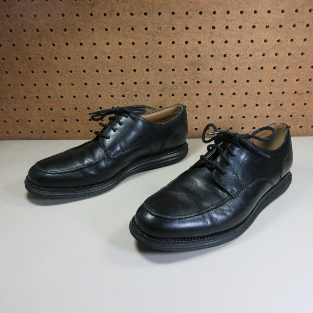 Cole Haan mens solid black Lunar Grand Apron Toe Derby oxfords 10 M